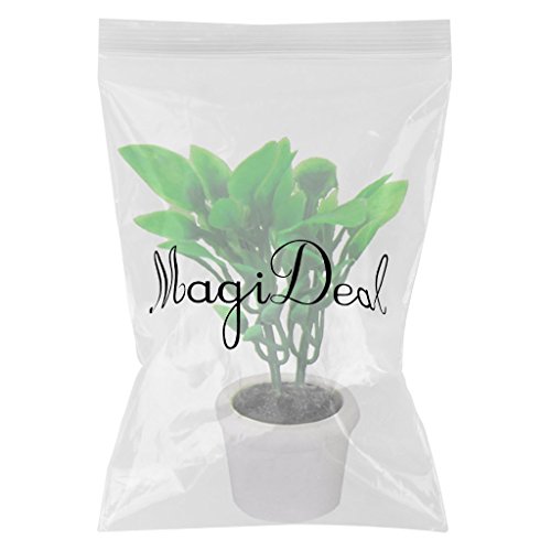 DierCosy 1/12 Dollhouse Miniature Garden Accessory Green Plant in White Pot