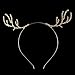 FUMUD Gold Rhinestone Antler Headband, Wire Rudolf Antlers Metal Deer Ears, Christmas Hair Band, Xmas Headband, Photo Prop