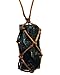 Ripple Stream Raw Black Tourmaline Crystal Healing Chakra Pendant Hand Braided Necklace Protection Negative Energy Cleanser Natural Stress Aid Soothe Mind Emotions Hand Knitted (Braided)