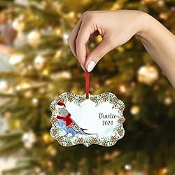 Blue Yellow Budgerigar Christmas Ornament 2024