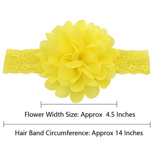 12pcs Baby Girls Headbands Chiffon Flower Lace Band Hair Accessories for Newborns Infants Toddlers - Thumbnail 4
