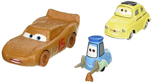 Disney Pixar Cars 3: Lightning McQueen as Chester Whipplefilter, Luigi & Guido with Cloth Die-cast Vehicle 2-Pack