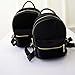 VIASA Women Gold Velvet Small Backpack School Book Shoulder Bag(Black)