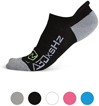 Low Cut Running Socks FEATURING Embedded Frequency Tech. 4 Improved Stamina Endurance &amp; Balance 4 Men &amp; Women. Pro Compression Arch Support (L/XL, BLK)