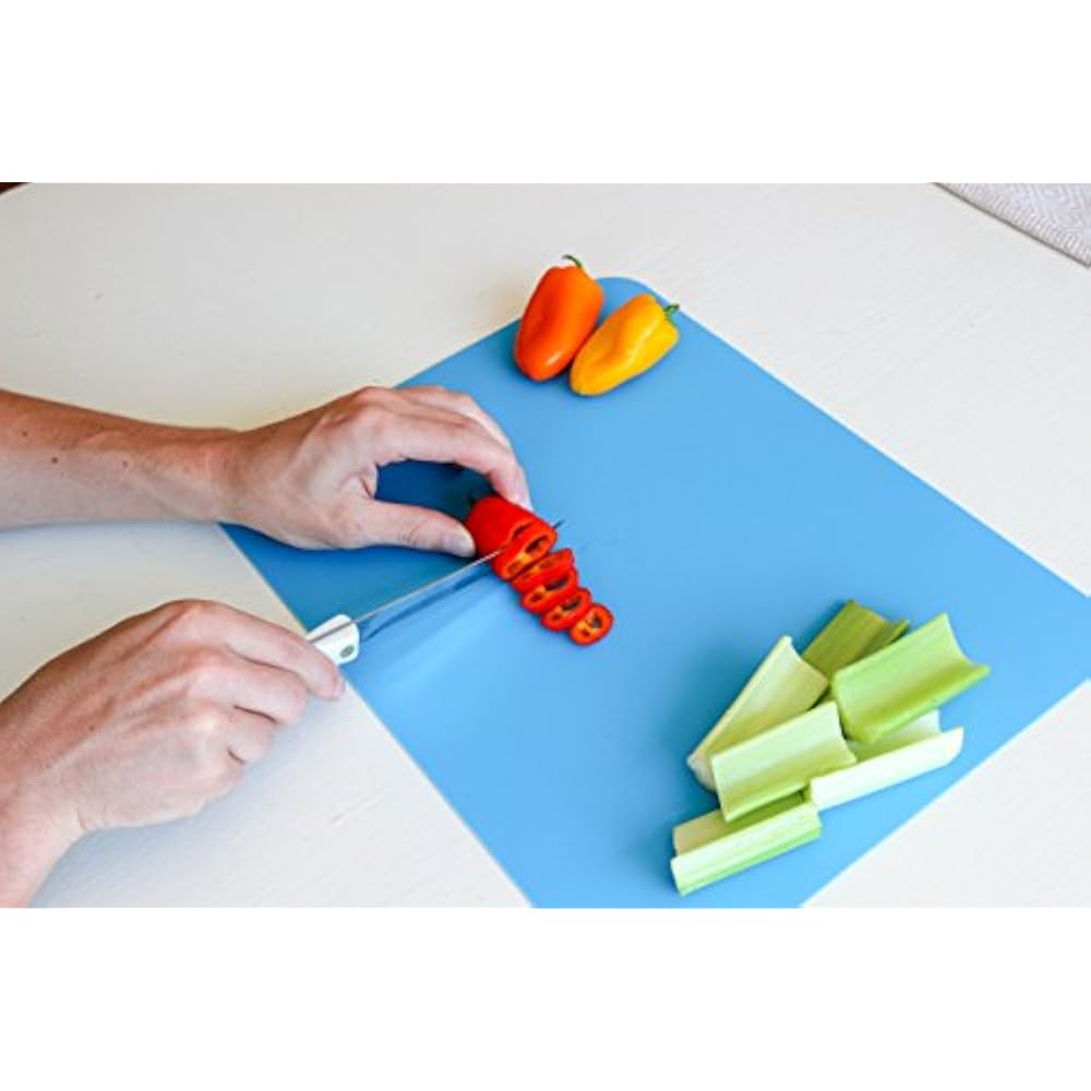 (4 Pack) Large Flexible Plastic Cutting Boards Set With Handle Mat