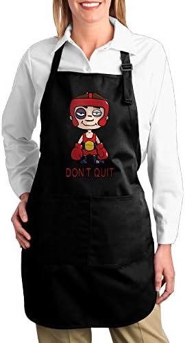 Women Boxing Stronger Don't Quit Cute Home Apron Baking Aprons Buckle Halter 7072cm (2 Color)