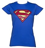 Ladies Blue Superman Logo T Shirt Blue Small