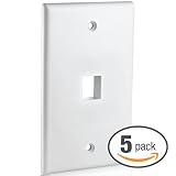 Mediabridge Keystone Wall Plate (1-Port, White) - 5 Pack (Part# 51W-101-5PK)