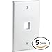 Mediabridge™ Keystone Wall Plate (1-Port, White) - 5 Pack (Part# 51W-101-5PK)