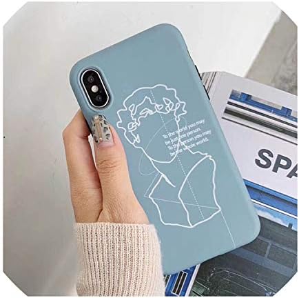 Retro Art David Phone Case for iPhone XS Max Case for iPhone X XR 8 7 6S 6 Plus Cover Matte IMD Cases Capa Fundas,for iPhone 7 or 8,Style 2