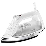 Sunbeam Classic 1200 Watt Mid-size Anti-Drip Non-Stick Soleplate Iron with Shot of Steam/Vertical Shot feature and 8' 360-degree Swivel Cord, White/Clear, GCSBCL-317-000