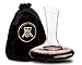 Crystal Wine Decanter Set, Hand Blown, 60 fluid oz - Wine Aerating Decanters with Elegant Black and Gold Velvet Sleeve - Drip-Free, Lead-Free, BPA-Free - Table Aerator Carafe
