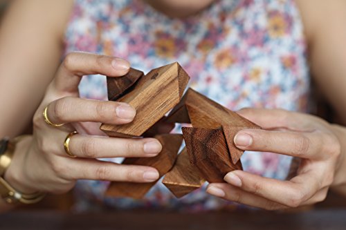 Shooting Star: Handmade & Organic Wooden Star Puzzle for Adults from SiamMandalay with Free SM Gift Box(Pictured)