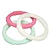 mooi baby - Teething Ring 3 Pack - Baby Teether Rings - Girl Baby - 100% Silicone Infant Teether - No BPA - Non-Toxic - Soothing Gums - Teether Bracelet - Sensory Rings