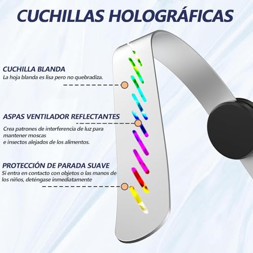 ZHBDFMS Paquete de 4 Ventiladores repelentes de Moscas, Ventilador para Matar Moscas de Mesa, Ventilador Repelente de Insectos sin químicos, repele Moscas, Avispas, Abejas, para Picnic, Patio