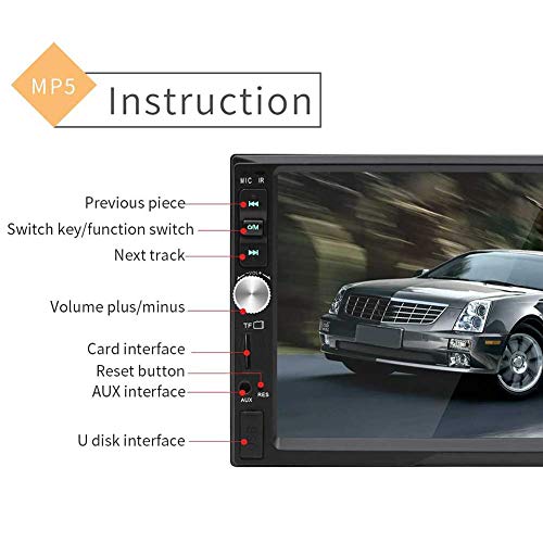 VOVI Bluetooth Car Radio Multimedia Car Stereo with Wireless Remote Control HD 7 inch Car MP4 Card Machine Car MP5 Player Support Bluetooth Call Reversal Priority for Car