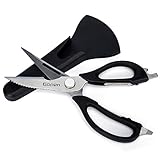 Kitchen Scissors - Come Apart Stainless Steel Blades with Soft Grip Handle + Magnetic Storage Case - Durable Multifunction Shear for Cutting Meat, Vegetables, Fruits or Opening Bottles