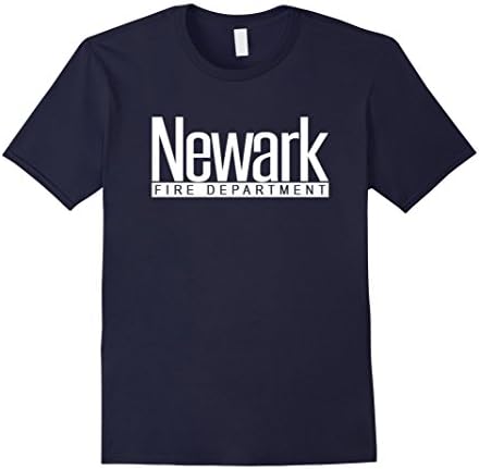 Men's Newark Fire Department T-shirt with Big Logo on Back Large Navy