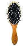 Oval Bamboo Paddle Brush Styling Brush by Better Beauty Products, Professional Salon Brush, Bamboo with 100% Soft Boar Bristles and Nylon Polytip Bristles, For Natural Hair and All Hair Types