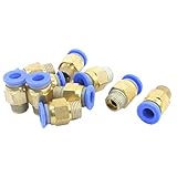 uxcell 10PCS 1/8PT to 6mm Pneumatic Air Quick Release Fitting Joint Connector