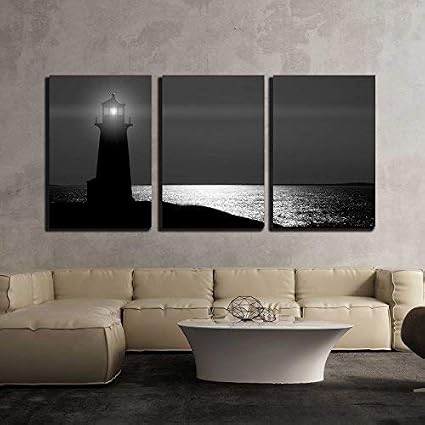 3 Panel Canvas Wall Art Paintings Peggys Cove Lighthouse - 