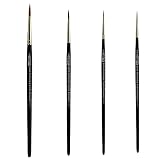 ZEM Brush Kolinsky Pure Sable Artist Brush Set Detail Sizes 10/0,0,2,4
