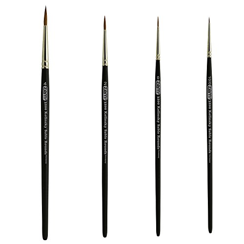 ZEM Brush Kolinsky Pure Sable Artist Brush Set Detail Sizes 10/0,0,2,4