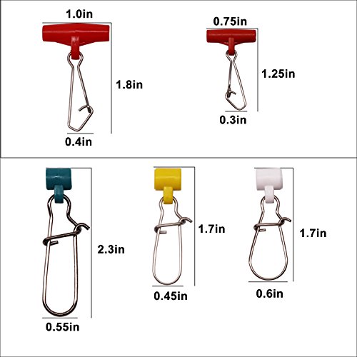 SUPERTHEO Fishing Swivels Duo Lock Line Sinker Slides Hook Shank Clip Connector Swivels Pack of 50pcs