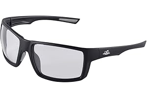 Bullhead Safety Eyewear Sawfish Glasses – ANSI Z87+ Eye Protection, UV Blocking, Scratch & Impact Resistant, Anti-Fog, Sunglasses for Outdoor Work, Sports & Everyday Wear, Variable Tint/Matte Black
