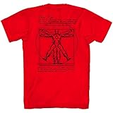 Vitruvian Man Iron Man Script Avengers Leonardo da Vinci Ironman Superhero Funny Tee Adult Mens Graphic T-Shirt (Red, Small)
