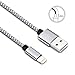 (2 Pack) Lightning Cable, 10Ft Durable Lightning to USB Cable Nylon Braided Fast Charge and Data Sync Cord for iPhone 6s Plus 6 5s 5c 5 7 Plus 7, iPad Air / mini / 4th Gen, iPod nano / touch (Silver)
