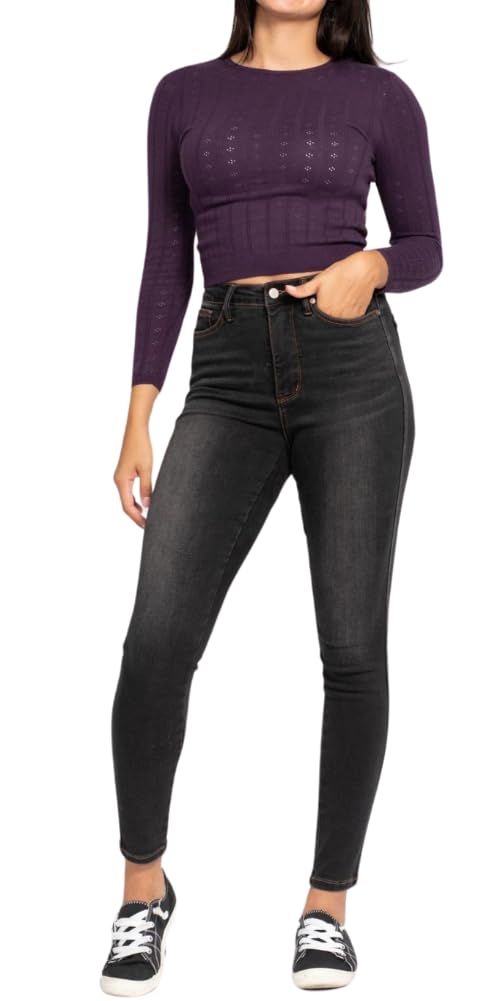 Photo 1 of Judy Blue High Waist Tummy Control Black Wash & Contrast Thread Skinny SIZE 9/29