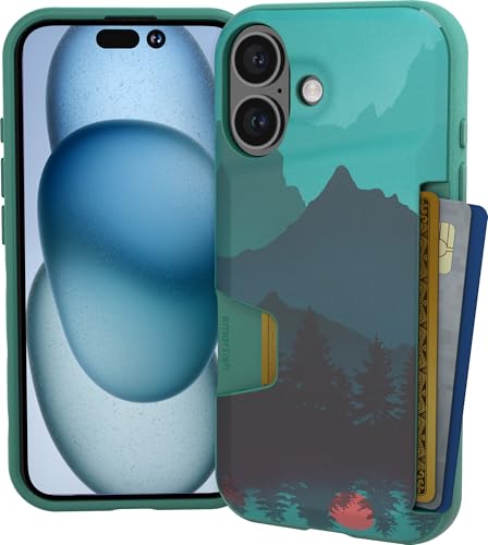Photo 1 of Smartish® iPhone 16 Wallet Case - Wallet Slayer Vol. 1 [Slim + Protective] Credit Card Holder - Drop Tested Hidden Flip Card Slot Cover Compatible with Apple iPhone 16 - Moving Mountains