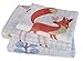 J-pinno Kids Boy Girl Forest Fox Deer Oxl 100% Cotton 210 Thread Count 3-Pieces Twin Bedding Set, Flat Sheet + Fitted Sheet + Pillowcase