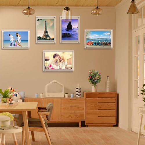 Soporte de Pared Acrílico Transparente, 33.5x24.5cm Letrero Marco Tamaño Carta, Porta Menu para Título Profesional y Marcos de Fotos Acrílicos