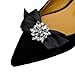 Douqu Rhinestone Crystal Wedding Bridal Shoe Bow Boots Clips detachable shoes buckle Shoe Decoration Charms Pair Jewelry (Black)