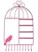 WELL-STRONG Earring Necklace Holder Birdcage Wall Mount Jewelry Organizer Hanger for Girls Pink