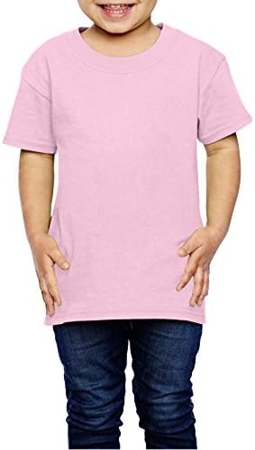 Toddler Tees Shirt for Boys Kids Little Boys' Crew Tee Soft and Cozy Cotton Short Sleeve T-Shirts in 5 Colors (4 T, Light Pink)