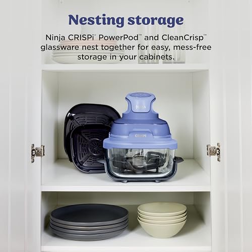 Ninjas | Freidora de aire | Sistema de cocción portátil Crispi 4 en 1 | Recipientes de vidrio de 4 cuartos y 6 tazas, platos para verduras y tapas de almacenamiento incluidos | Apto para microondas, congelador y lavavajillas | Lila esmerilada | FN101PR Ninjas | Freidora de aire | Sistema de cocción portátil Crispi 4 en 1 | Recipientes de vidrio de 4 cuartos y 6 tazas, platos para verduras y tapas de almacenamiento incluidos | Apto para microondas, congelador y lavavajillas | Lila esmerilada | FN101PR