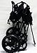 GO-GO BABYZ Folding Wagon Stroller CART with Push Handle and Rear Foot Brake, Black
