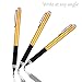MEKO 3-in-1 Precision Series Disc Stylus Pen, 6-Inch (2 Piece) with 4 Pieces Disc, 2 Pieces Fiber Tip and 2 Pieces Refill Ink - Black/Gold