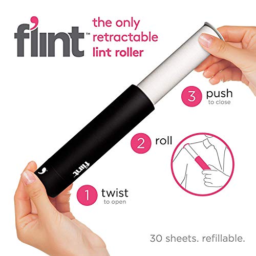 Flint Retractable Lint Roller Refills, 12 Pack, 30 Sheets Each, Solid Color Mix - Thumbnail 5