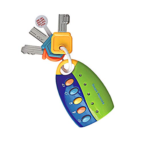 LtrottedJ Toy Keys for Toddlers and Baby Toys-Toy Car Keys with Keychains, Light and Sound (Blue)