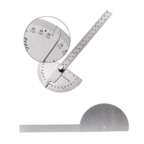 GD GmgodAngle Finder Swing Arm Protractor 0-180 Degrees Stainless Steel Goniometer Ruler (C)