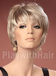 Classical Trendy Short Cropped Blonde Brown Ombre Synthenic Wig