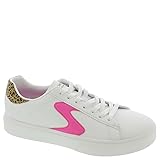 Skechers Girls Eden LX Sneaker, White/Leopard, 4