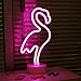 Pooqla Flamingo Neon Signs, LED Neon Light Sign with Holder Base for Party Supplies Girls Room Decoration Accessory for Luau Summer Party Table Decoration Children Kids Gifts (Flamingo with holder)