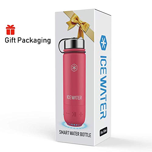 ICEWATER 3-in-1 Smart Stainless Steel Water Bottle(Glows to Remind You to Stay Hydrated)+Bluetooth Speaker+ Dancing Lights,20 oz,Stay Hydrated and Enjoy Music,Great Gift