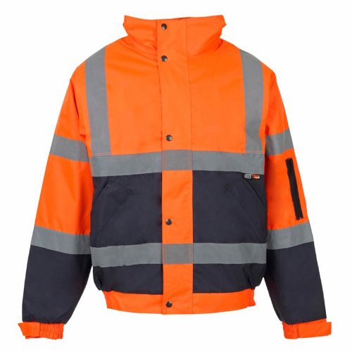 Supertouch 35586 HI-VIS 2-Tone Bomber Jacket - Orange/Navy Blue