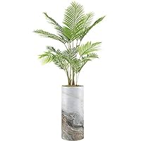 SIGNWIN Areca Palm Tree with White Granite & Brown Marble Effect Vase Abstract Rocky Minimalism Zen Relax/Calm Multicolor Cool for Living Room, Bedroom, Office - X-Large 5 Feet (60